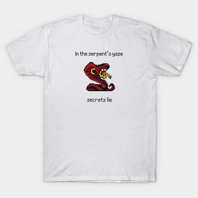 Pixel Serpent: Secrets Revealed T-Shirt by PixelwearStore